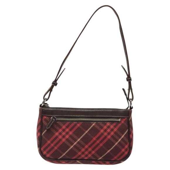 BURBERRY Nova Check Blue Label Accessory Pouch Canvas Red - Picture 1 of 15